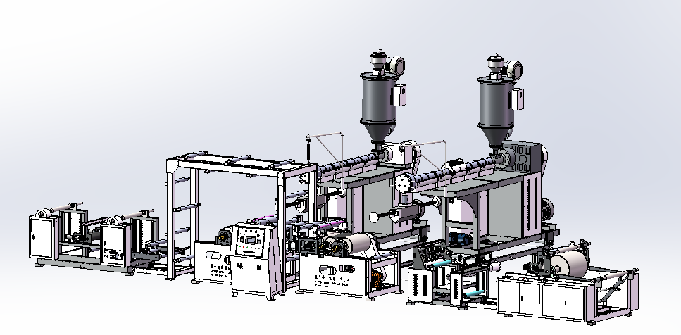 滴灌管帶基材淋膜復合機 灌溉滴灌管淋膜機 澆花滴灌管雙頭淋膜機